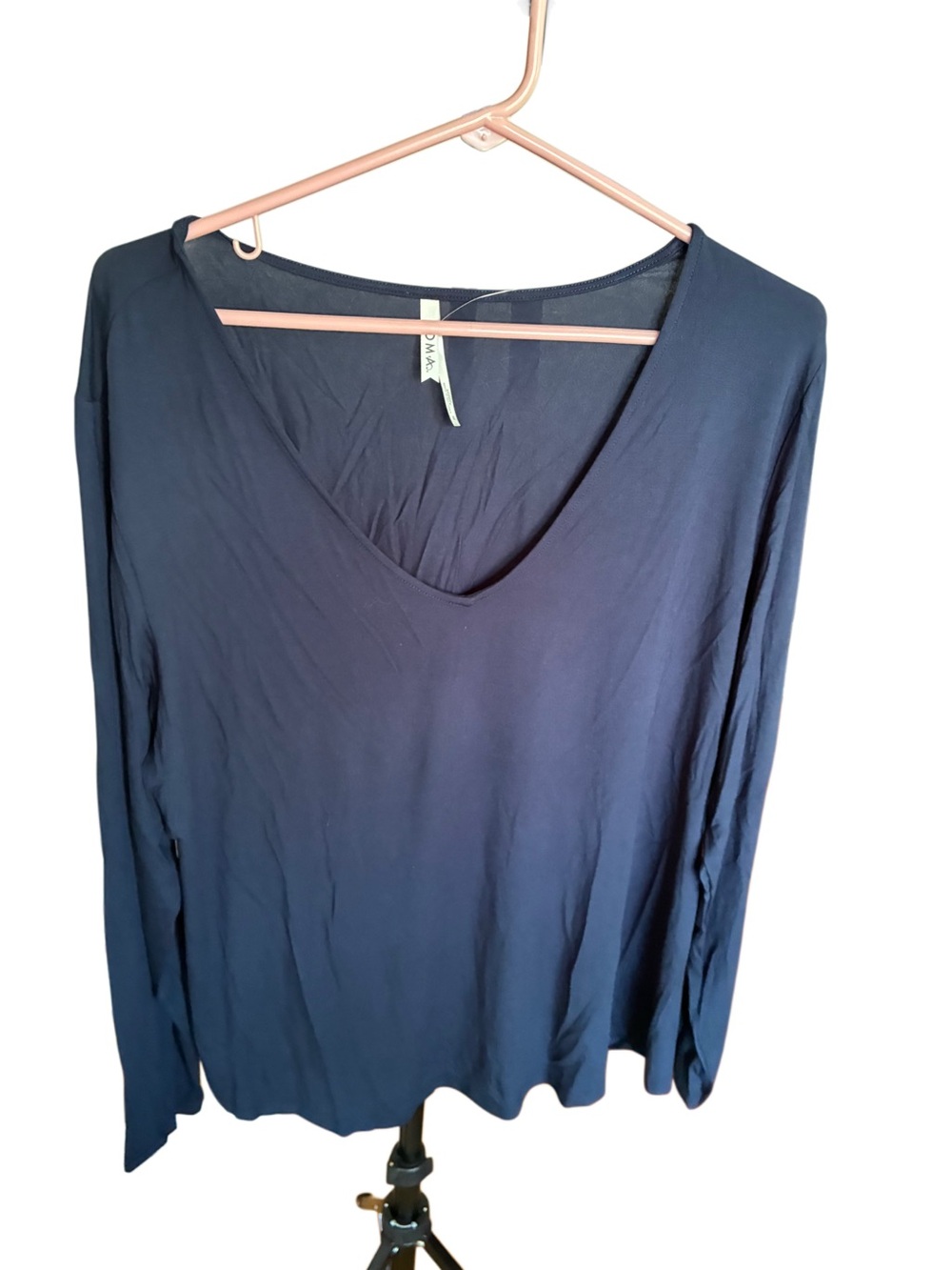 Soma Navy Long-Sleeve V-Neck Pajama Top